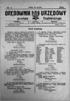 Orędownik Urzędowy powiatu Szubińskiego 1923.01.20 R.4 nr 7