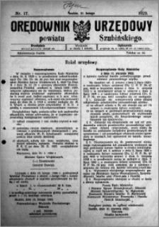 Orędownik Urzędowy powiatu Szubińskiego 1923.02.21 R.4 nr 17