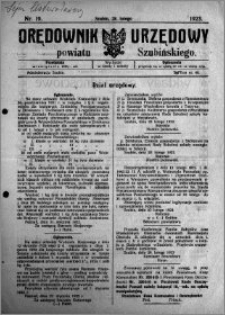 Orędownik Urzędowy powiatu Szubińskiego 1923.02.28 R.4 nr 19