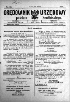 Orędownik Urzędowy powiatu Szubińskiego 1923.03.24 R.4 nr 26