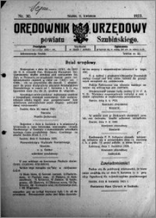 Orędownik Urzędowy powiatu Szubińskiego 1923.04.11 R.4 nr 30