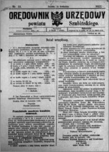 Orędownik Urzędowy powiatu Szubińskiego 1923.04.21 R.4 nr 33