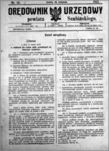 Orędownik Urzędowy powiatu Szubińskiego 1923.04.28 R.4 nr 35