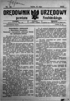 Orędownik Urzędowy powiatu Szubińskiego 1923.05.16 R.4 nr 40