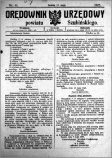 Orędownik Urzędowy powiatu Szubińskiego 1923.05.19 R.4 nr 41