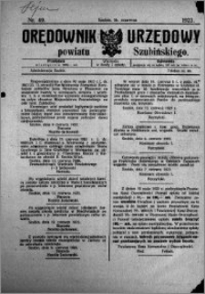 Orędownik Urzędowy powiatu Szubińskiego 1923.06.16 R.4 nr 49