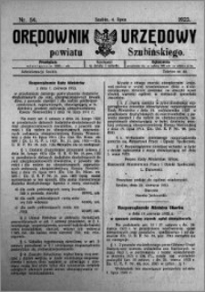 Orędownik Urzędowy powiatu Szubińskiego 1923.07.04 R.4 nr 54