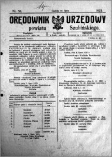 Orędownik Urzędowy powiatu Szubińskiego 1923.07.10 R.4 nr 56