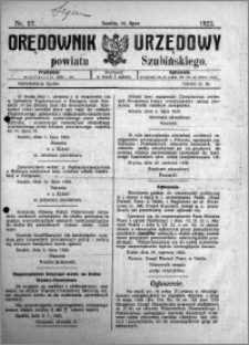 Orędownik Urzędowy powiatu Szubińskiego 1923.07.14 R.4 nr 57