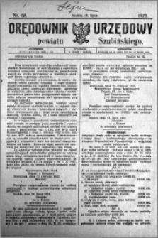 Orędownik Urzędowy powiatu Szubińskiego 1923.07.18 R.4 nr 58