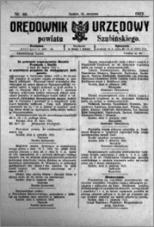 Orędownik Urzędowy powiatu Szubińskiego 1923.08.15 R.4 nr 66