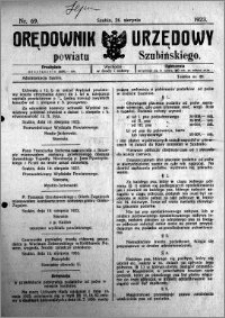 Orędownik Urzędowy powiatu Szubińskiego 1923.08.25 R.4 nr 69