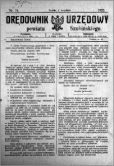 Orędownik Urzędowy powiatu Szubińskiego 1923.09.01 R.4 nr 71