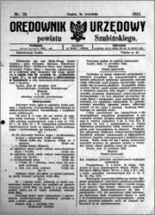 Orędownik Urzędowy powiatu Szubińskiego 1923.09.26 R.4 nr 78