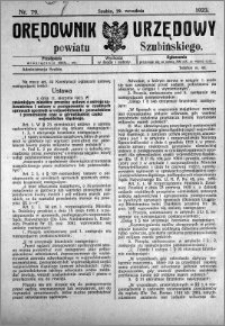 Orędownik Urzędowy powiatu Szubińskiego 1923.09.29 R.4 nr 79