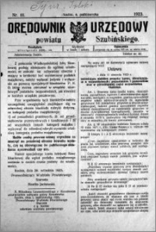 Orędownik Urzędowy powiatu Szubińskiego 1923.10.06 R.4 nr 81