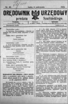 Orędownik Urzędowy powiatu Szubińskiego 1923.10.13 R.4 nr 83