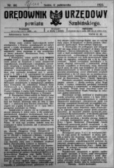 Orędownik Urzędowy powiatu Szubińskiego 1923.10.17 R.4 nr 84