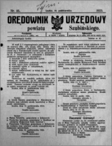 Orędownik Urzędowy powiatu Szubińskiego 1923.10.20 R.4 nr 85