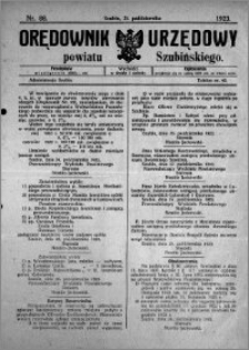 Orędownik Urzędowy powiatu Szubińskiego 1923.10.31 R.4 nr 88