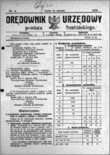 Orędownik Urzędowy powiatu Szubińskiego 1924.01.16 R.5 nr 4