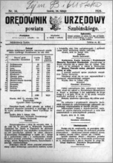 Orędownik Urzędowy powiatu Szubińskiego 1924.02.20 R.5 nr 14