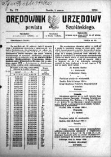 Orędownik Urzędowy powiatu Szubińskiego 1924.03.01 R.5 nr 17
