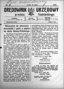 Orędownik Urzędowy powiatu Szubińskiego 1924.03.19 R.5 nr 22