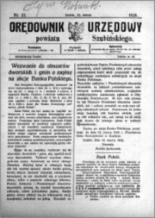 Orędownik Urzędowy powiatu Szubińskiego 1924.03.22 R.5 nr 23