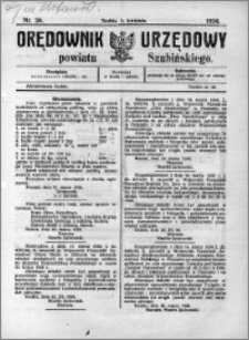 Orędownik Urzędowy powiatu Szubińskiego 1924.04.02 R.5 nr 26