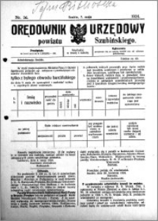 Orędownik Urzędowy powiatu Szubińskiego 1924.05.07 R.5 nr 36