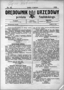 Orędownik Urzędowy powiatu Szubińskiego 1924.06.04 R.5 nr 44