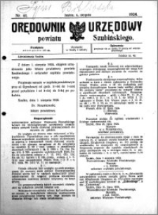 Orędownik Urzędowy powiatu Szubińskiego 1924.08.06 R.5 nr 61