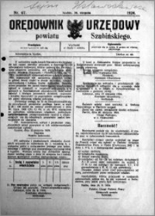 Orędownik Urzędowy powiatu Szubińskiego 1924.08.30 R.5 nr 67