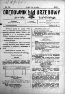 Orędownik Urzędowy powiatu Szubińskiego 1924.09.20 R.5 nr 72