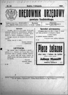 Orędownik Urzędowy powiatu Szubińskiego 1924.11.01 R.5 nr 84