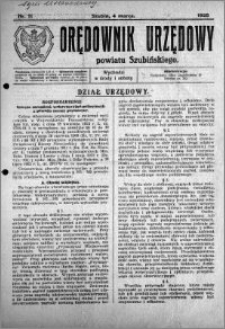 Orędownik Urzędowy powiatu Szubińskiego 1925.03.04 R.6 nr 11