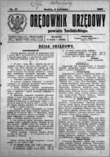 Orędownik Urzędowy powiatu Szubińskiego 1925.04.04 R.6 nr 17