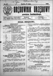Orędownik Urzędowy powiatu Szubińskiego 1925.05.16 R.6 nr 27