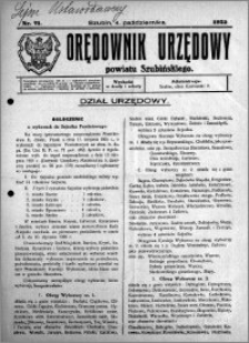 Orędownik Urzędowy powiatu Szubińskiego 1925.11.04 R.6 nr 71