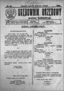 Orędownik Urzędowy powiatu Szubińskiego 1926.02.20 R.7 nr 15