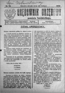 Orędownik Urzędowy powiatu Szubińskiego 1926.02.24 R.7 nr 16