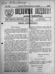 Orędownik Urzędowy powiatu Szubińskiego 1926.03.06 R.7 nr 19