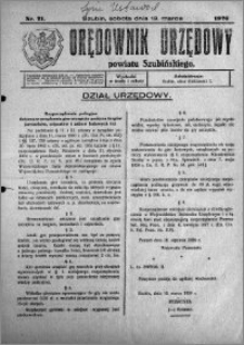 Orędownik Urzędowy powiatu Szubińskiego 1926.03.13 R.7 nr 21