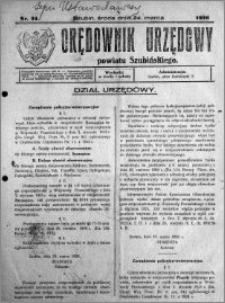 Orędownik Urzędowy powiatu Szubińskiego 1926.03.24 R.7 nr 24