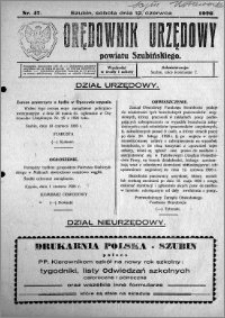 Orędownik Urzędowy powiatu Szubińskiego 1926.06.12 R.7 nr 47