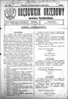 Orędownik Urzędowy powiatu Szubińskiego 1926.08.04 R.7 nr 62