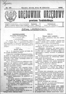 Orędownik Urzędowy powiatu Szubińskiego 1926.08.18 R.7 nr 66