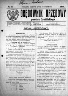 Orędownik Urzędowy powiatu Szubińskiego 1926.09.04 R.7 nr 71