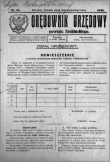 Orędownik Urzędowy powiatu Szubińskiego 1926.10.20 R.7 nr 84